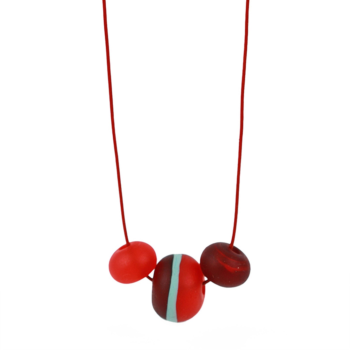 Soft stripes trio necklace -red, orange and blue