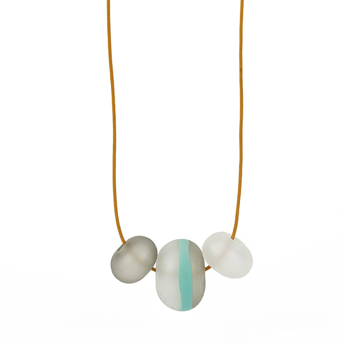 Soft stripes trio necklace -white, grey and blue
