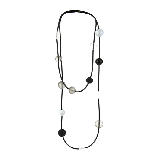 Orbit necklace in black, white and grey