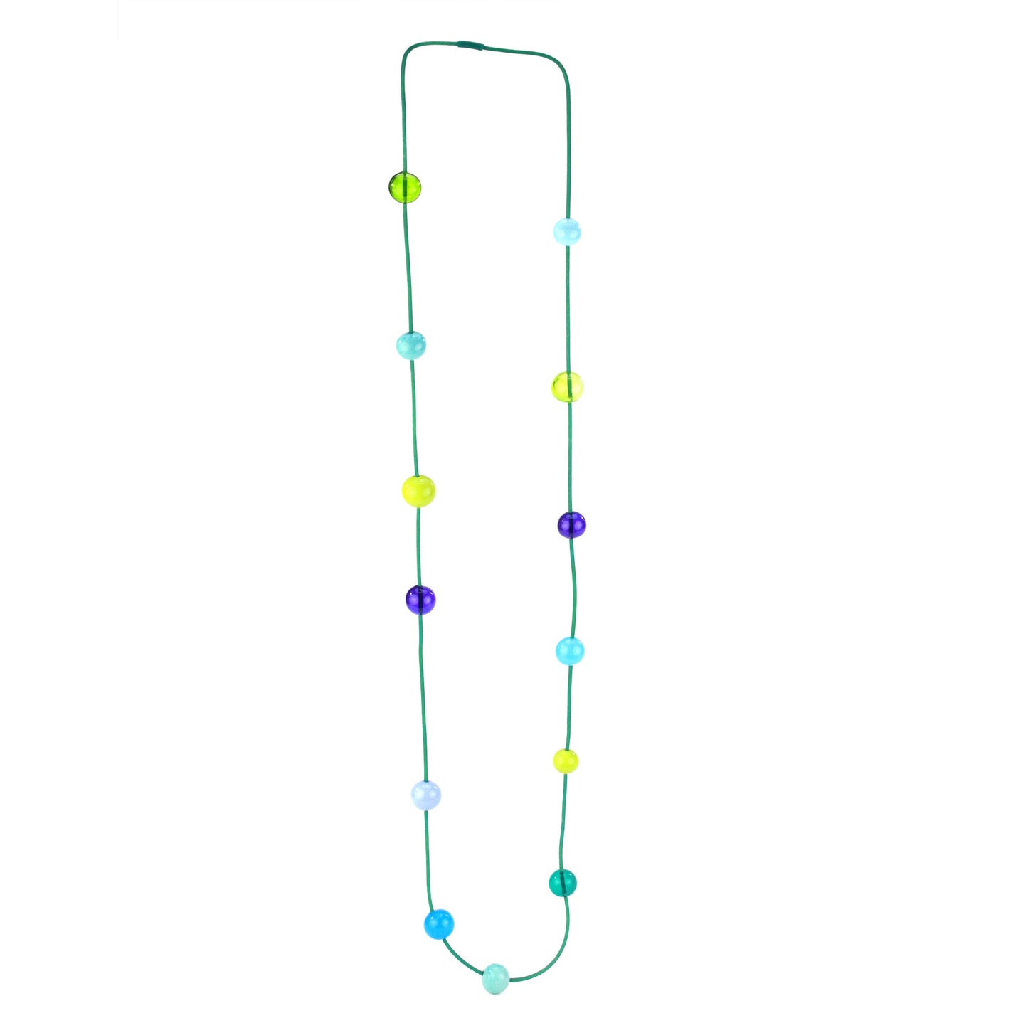 Orbit necklace in blues and greens