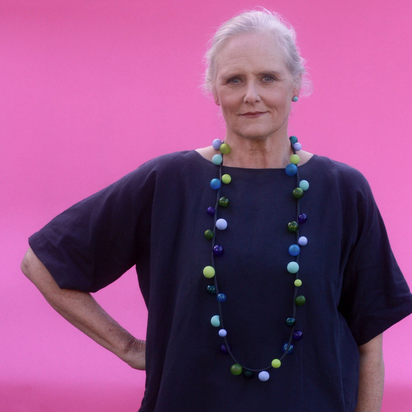 Bolla necklace long -blue and green