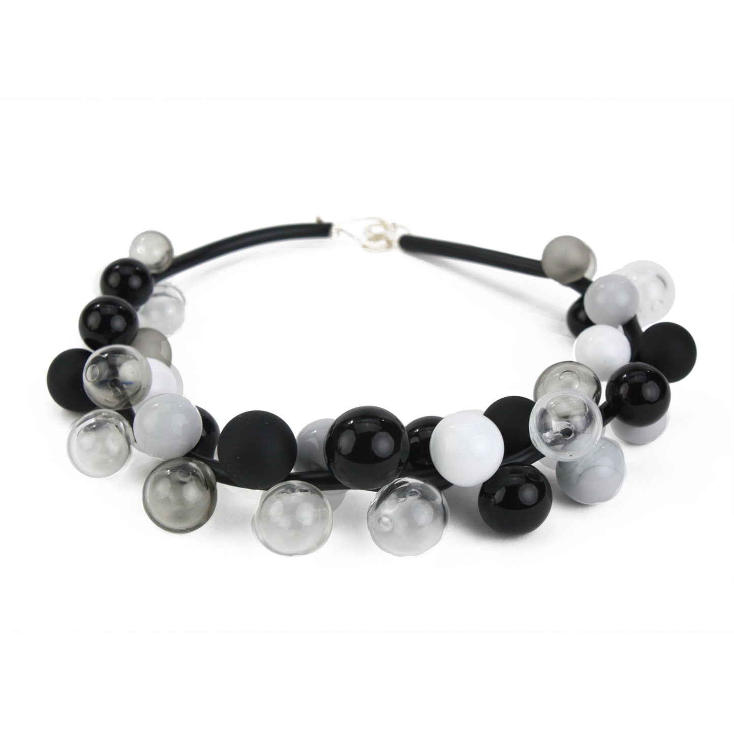 Bolla full cluster necklace - black and white