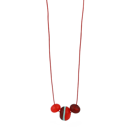 Soft stripes trio necklace -red, orange and blue