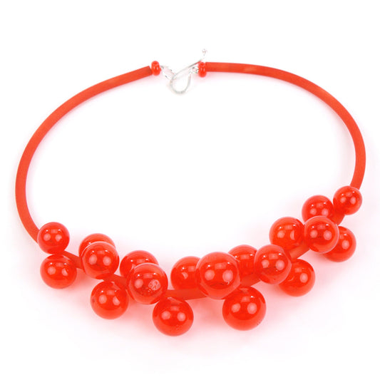 Chroma bolla necklace in orange red