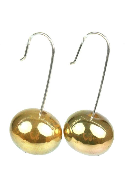 Bubble bead earrings - gold