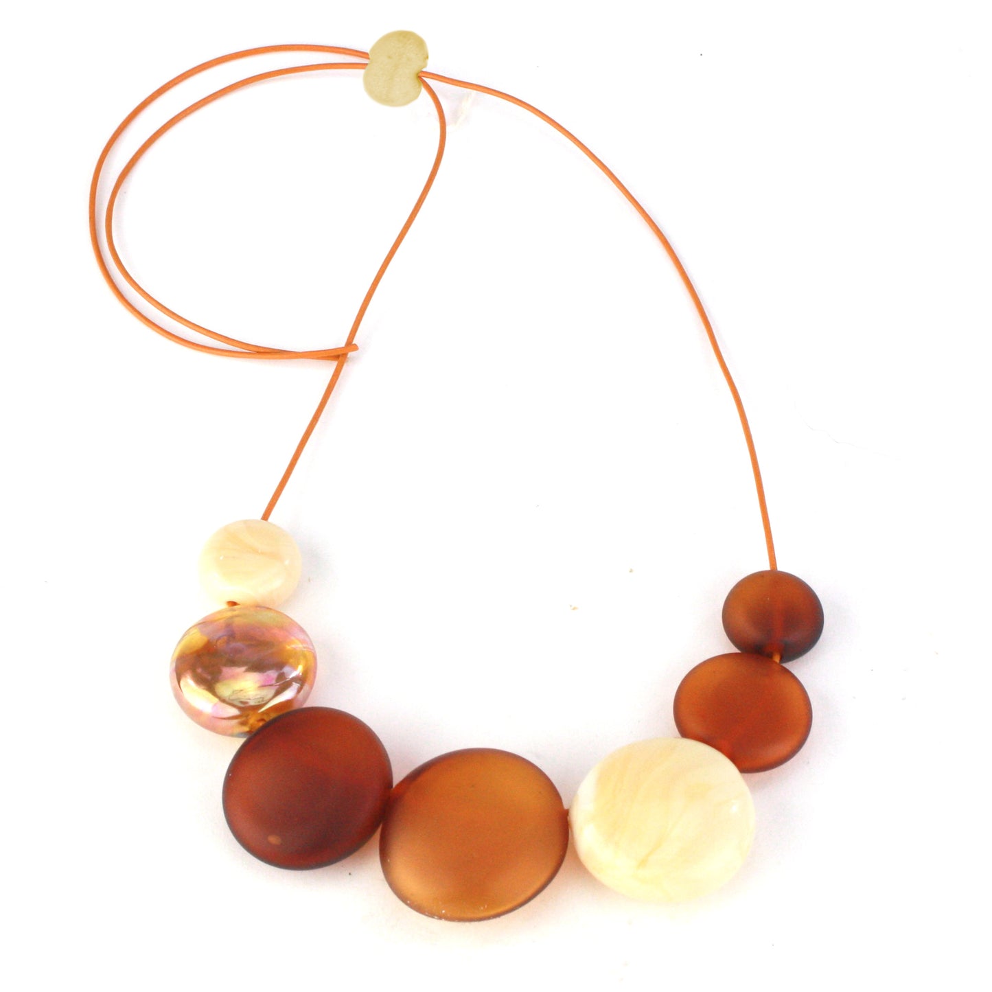 Aura seven bead necklace -amber, ivory and gold