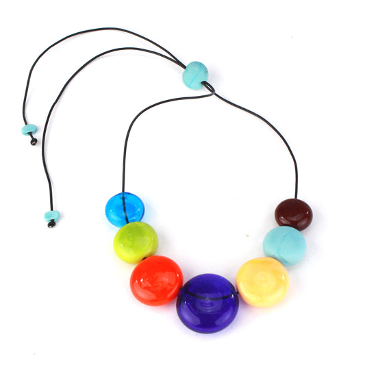 Aura seven bead necklace -multi-color