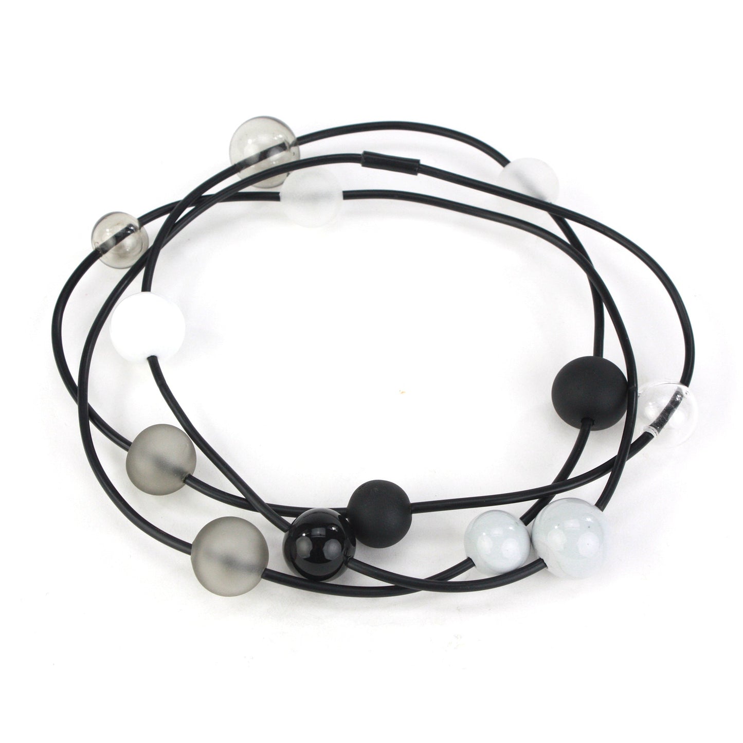 Orbit necklace in black, white and grey