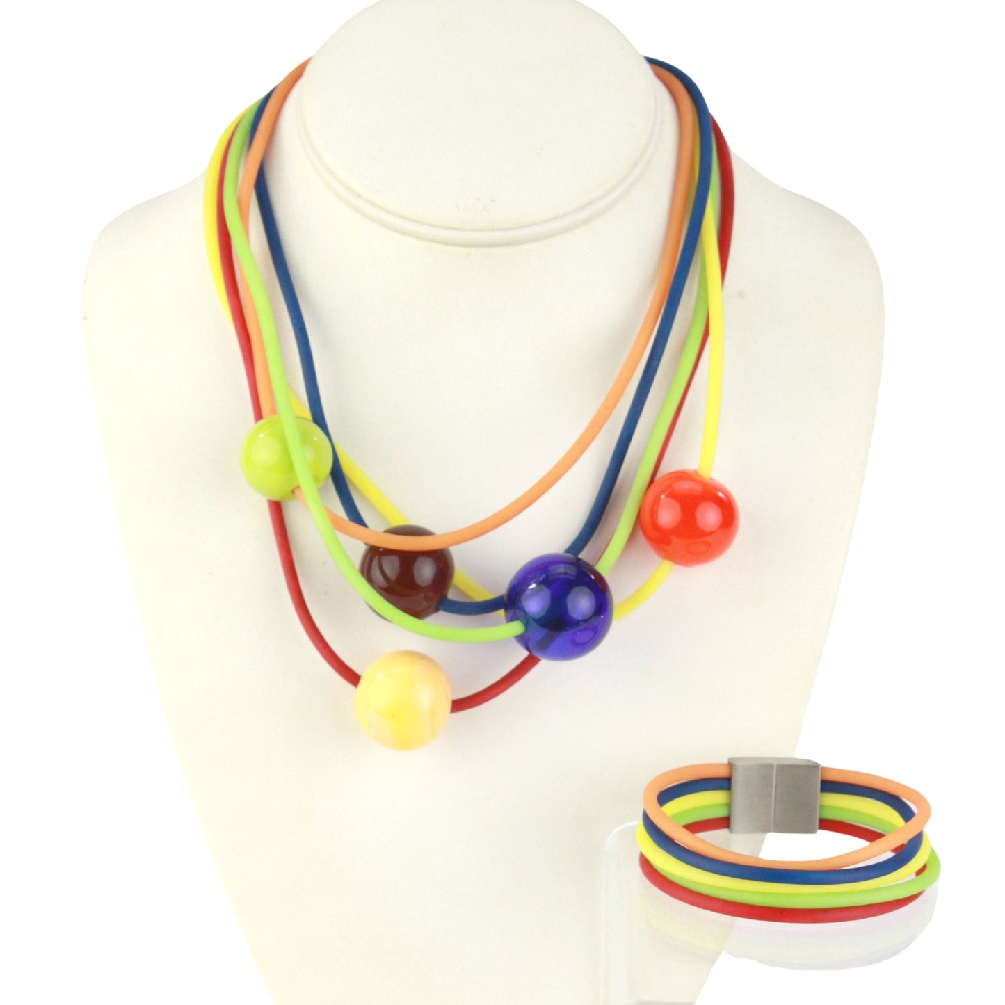 Multi-strand necklace - multi-color