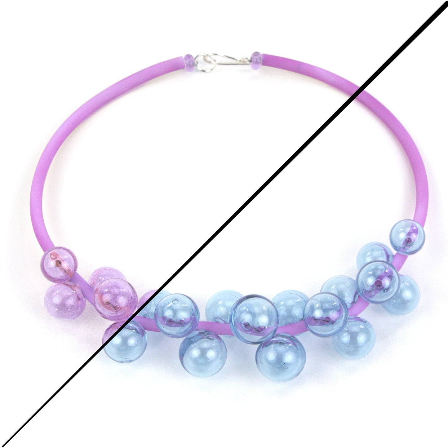 Chroma bolla necklace in purple/blue-color changing