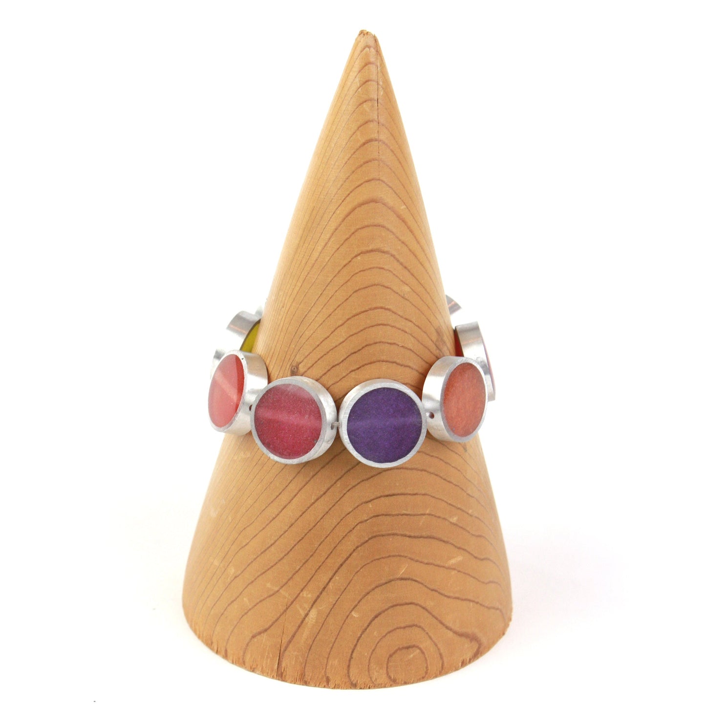 Resinique circle bracelet - red, orange, yellow and purple