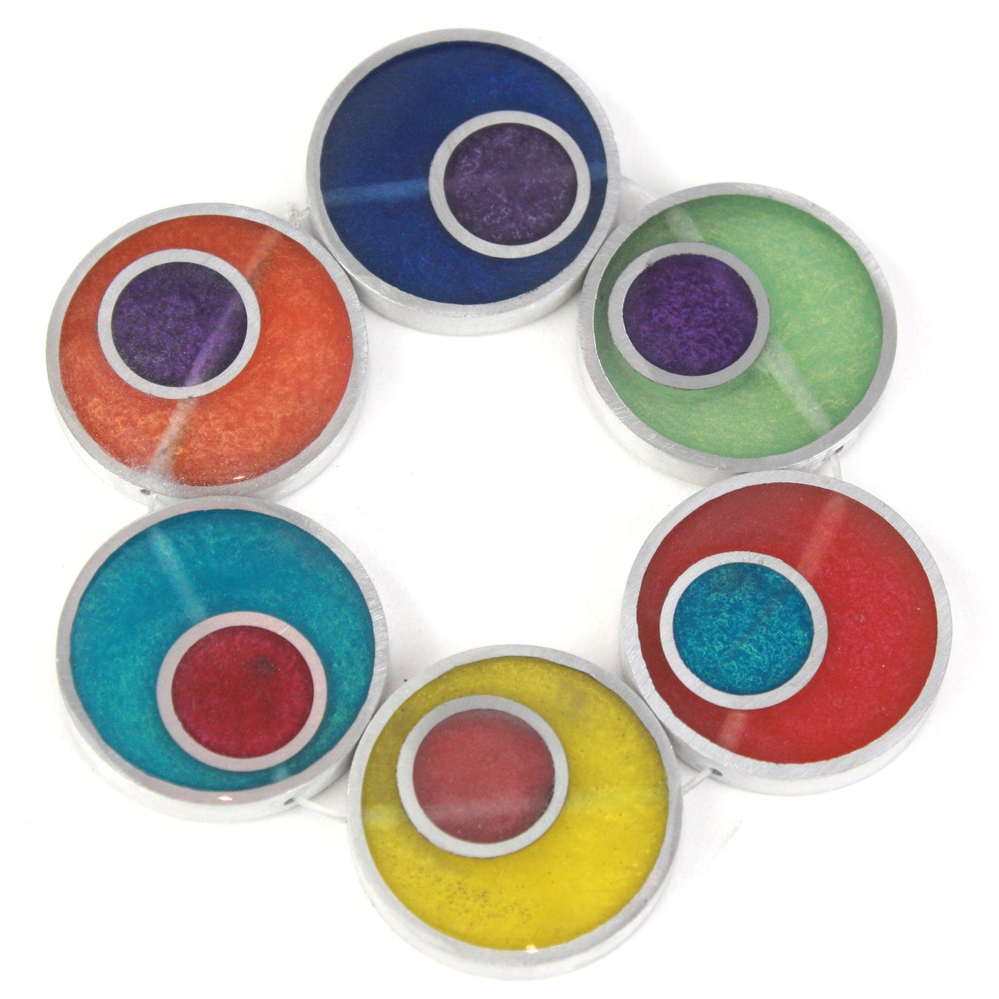 Resinique double circle bracelet - multi-color