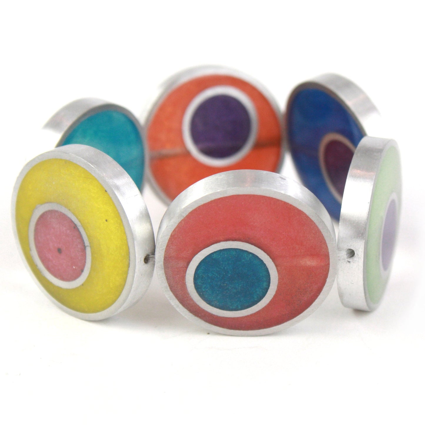 Resinique double circle bracelet - multi-color