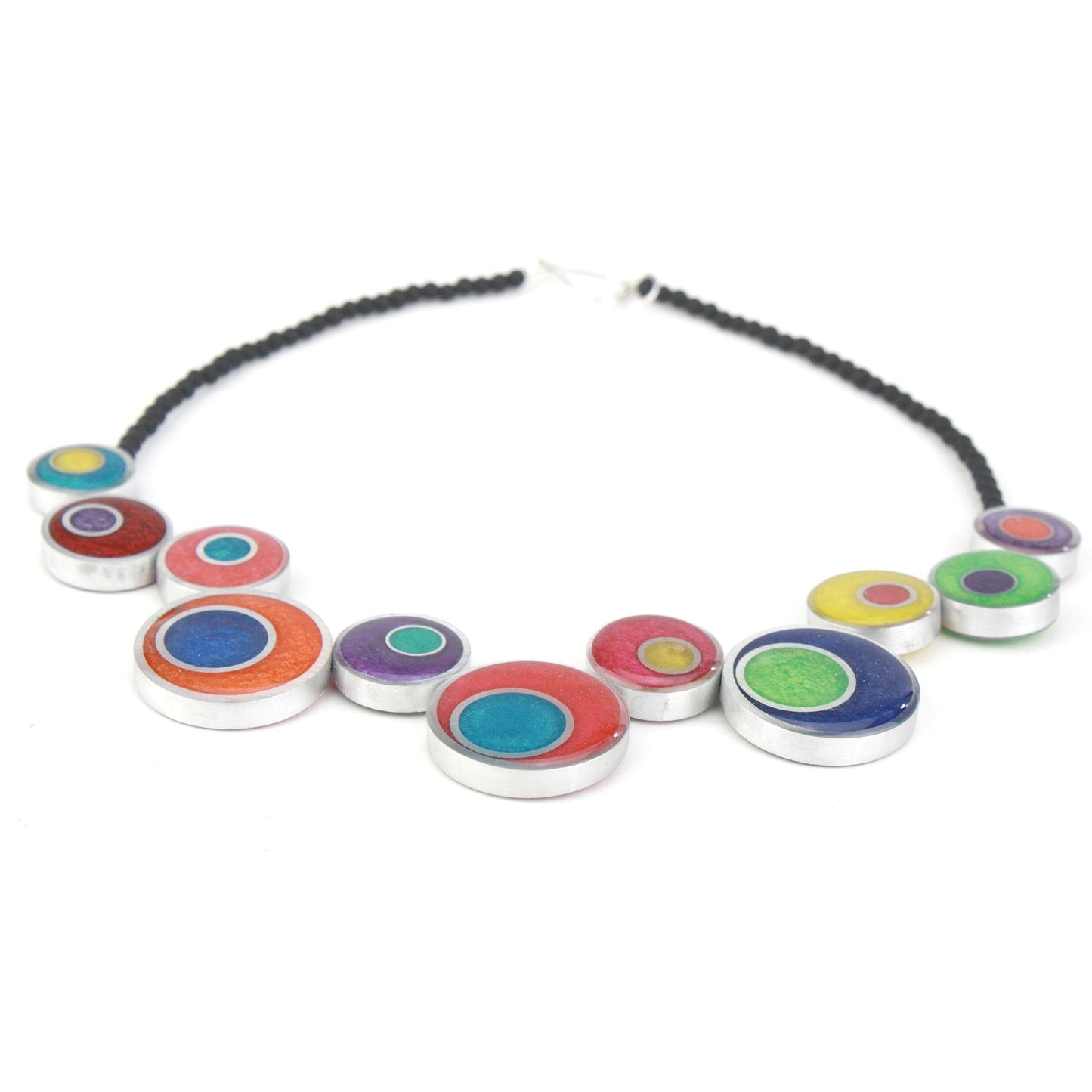 Resinique offset circle necklace - multi-color