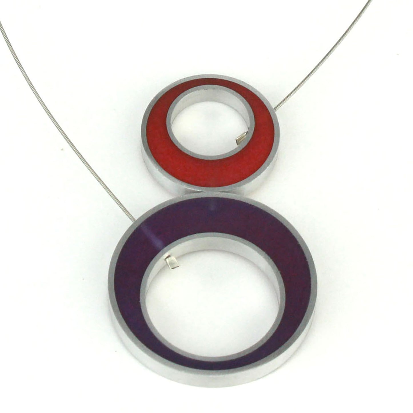 Duet Necklace -orange and copper/red and purple