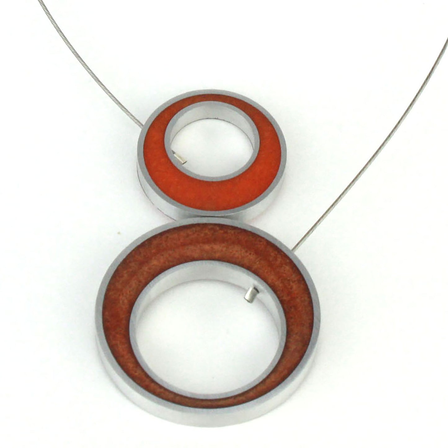 Duet Necklace -orange and copper/red and purple