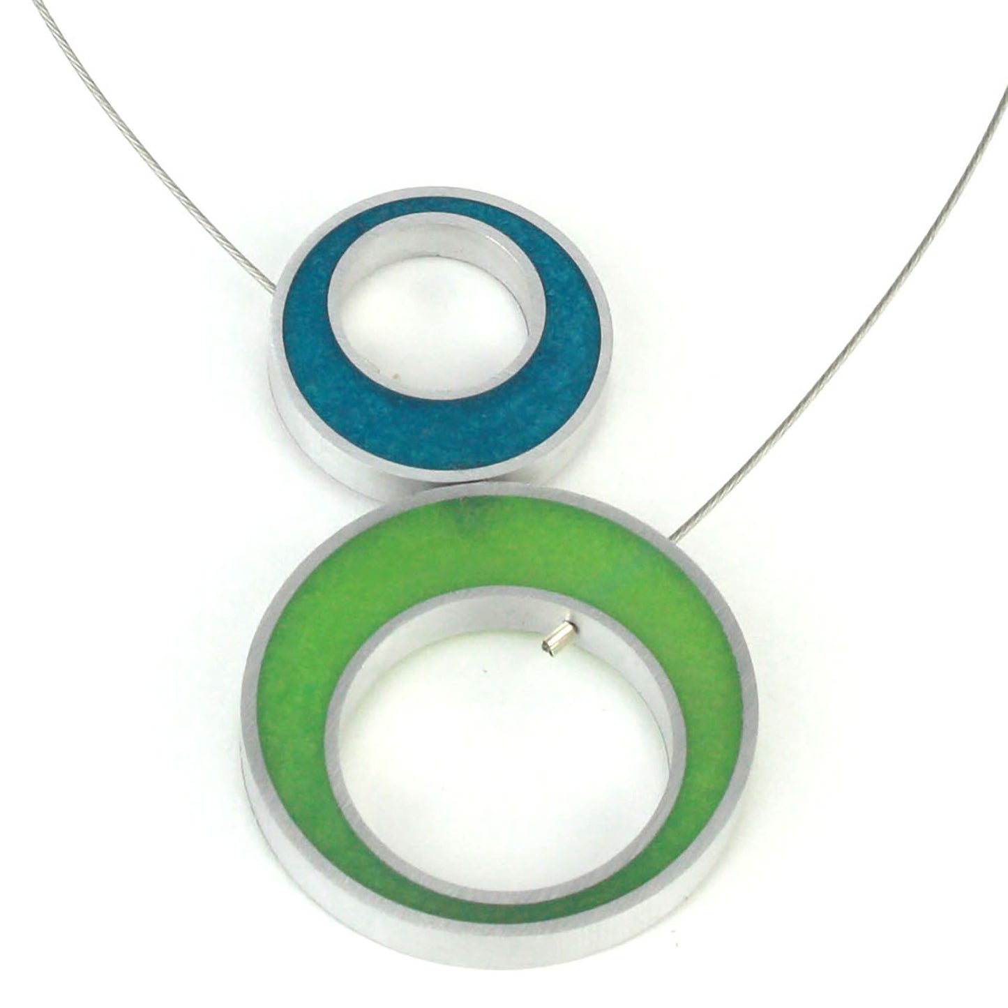 Duet Necklace -pink and yellow/blue and green