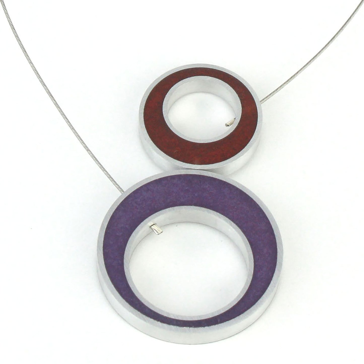 Duet Necklace -ruby red and purple/black and white