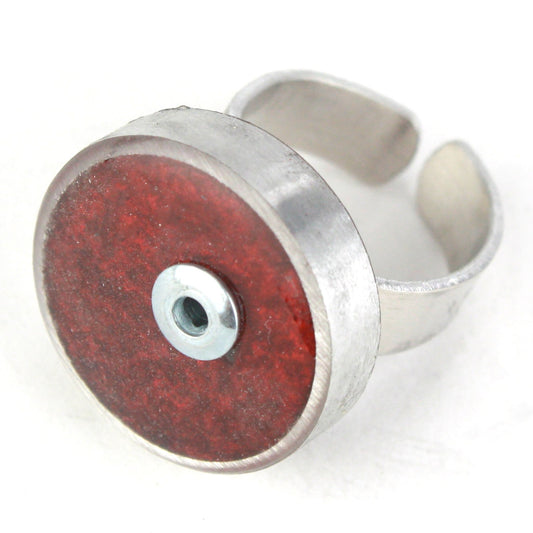 Resinique circle ring - ruby red