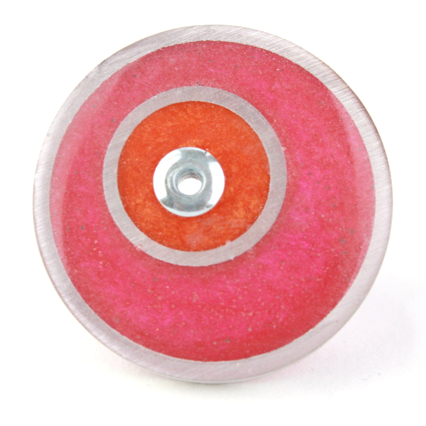 Resinique double circle ring - pink and orange