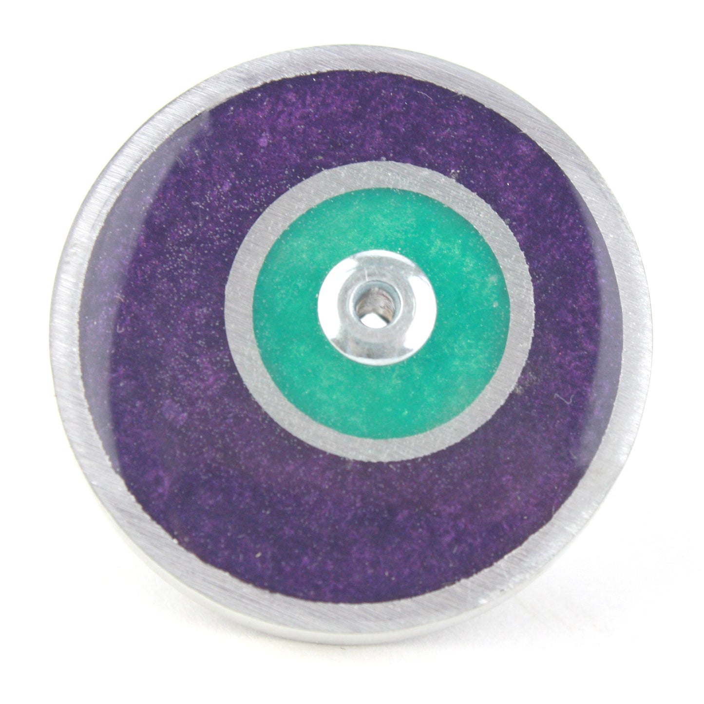 Resinique double circle ring - purple and seafoam