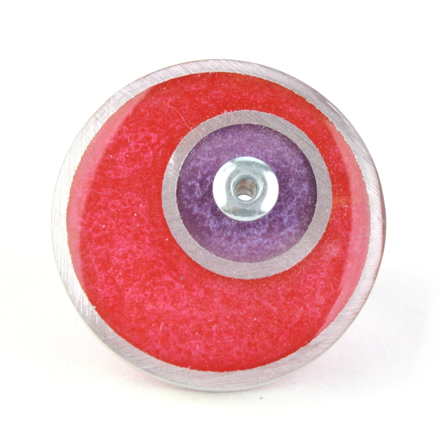 Resinique double circle ring - red and purple