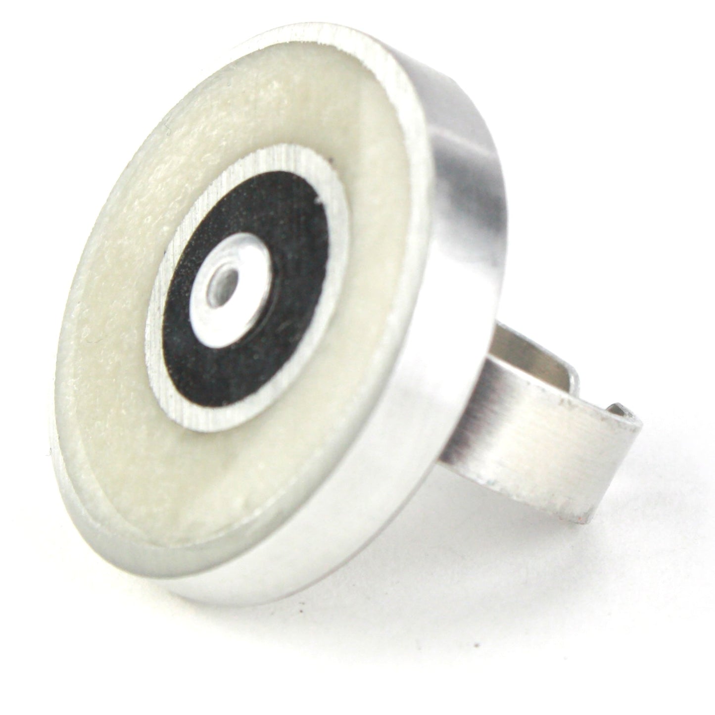 Resinique double circle ring - white and black